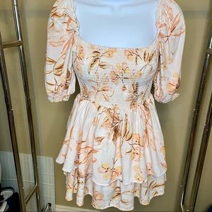 Shore small peach floral romper